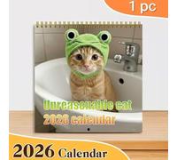 Calendario de gatos 2026: planificador de pared de 12 meses con grandes bloques de fechas, lindo diseño de fotografía de gatos, organizador de planificación de paredes 2026 | Rastreador de programació