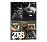 Calendario de gatos de 2026 - Lindo organizador de pared mensual felino, planificador temático de gatos impreso | Tabla de horarios para colgar de doble cable, enero, diciembre, hogar, oficina, e