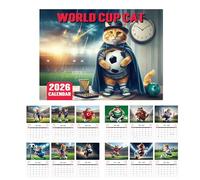 Calendario de gatos de la Copa Mundial 2026: planificador diario para fanáticos del fútbol, hogar y oficina, con gatos del equipo nacional de IA (28,5 x 22 cm, delgado)