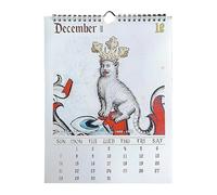 Calendario de gatos medievales extraños 2025, arte peculiar que celebra a los felinos en una edad media de fantasía para los amantes de los gatos y la historia
