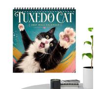 Calendario de gatos, planificador mensual 2027, bonita decoración del hogar | Calendario de gato para programación anual, organizador mensual 2027 | 8.3 x 8.3 pulgadas, bonita decoración del hogar