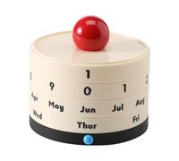 Calendario de hojitas desprendibles Calendar With Rotating Feature Perfect For Adding Personality To Workspaces Material de oficina(Milk white red balls)