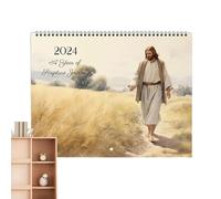 Calendario de Jesucristo 2024 - Calendario de Jesús 2024, Calendario Calendario Jesús Vocación | Calendario de pared mensual de Jesús de la fe cristiano 2024, calendario del cartel de Jesús