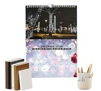 Calendario de la naturaleza 2026 | A4 Paisaje Natural Encuadernado en espiral Decoración del hogar | Calendario de pared con fotos | Para leer Salud Estudio Escuela Limpieza del Hogar Movimiento