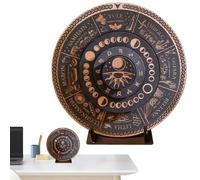Calendario De La Rueda Del Año - Tablero De Madera Para Radiestesia Con Soporte | Signo Astrológico Con Soporte | Decoración Navideña Celestial Para Cafeterías, Tiendas, Hogares, Oficinas, Salas De Yo