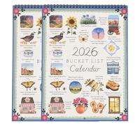 Calendario de Lista de Deseos 2026, Calendario Mensual de Pared Inspirador, Planificador de Actividades Inspirado en la Naturaleza y la Conciencia Plena (2PCS)