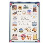 Calendario de Lista de Deseos 2026, Calendario Mensual de Pared Inspirador, Planificador de Actividades Inspirado en la Naturaleza y la Conciencia Plena (1PC)