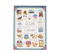 Calendario de Lista de Deseos 2026 - Planificador de Metas Inspirador de 12 Meses con Páginas Mensuales Ilustradas, Calendario de Pared en Espiral para una Vida Consciente (1Pc)