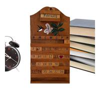Calendario de madera - Calendario perpetuo de madera tallada colibrí - de oficina, para entrada a la granja interior casa residencial dormitorio