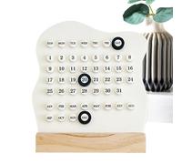 Calendario de madera caliente, decoración de escritorio con calendario - Suministros de oficina estéticos y decoración del hogar de estilo rural para oficina, aula
