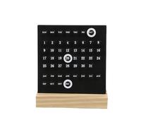 Calendario de madera hecho a mano for bricolaje, for oficina, escritorio, hogar, decoración digital, pequeño adorno diez mil años Para Oficina(Black)