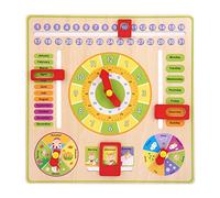 Calendario de madera Reloj, Tiempo de aprendizaje educativo Fecha Temporada Clima Juguete Educación temprana Rompecabezas Aprendizaje Juguete para niños Niñas