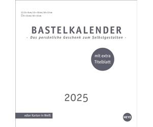 Calendario de manualidades premium blanco medio 2025: calendario para personalizar: muestra tus fotos y recuerdos favoritos. Calendario de pared 2025 página portada extra (calendario de