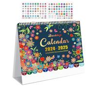Calendario de mesa 2024-2025, calendario de mesa 2024-2025, calendario mensual de julio de 2024 a diciembre de 2025, 20,3 x 19,8 cm, calendario de mesa 2025, agenda diaria con pegatinas para el hogar