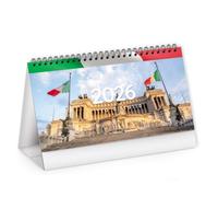 Calendario de mesa 2024, calendario de escritorio de oficina, calendarietto espiralado de mesa, 19 x 14,5 cm, calendario para oficina, ciudad de italia. 1 unidad