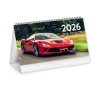 Calendario de mesa 2024, calendario de escritorio de oficina, calendarietto espiralado de mesa, 19 x 14,5 cm, calendario de oficina, coche deportivo, 1 unidad