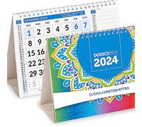 Calendario de mesa 2024 Positivo 21 x 15 cm | Calendario de escritorio de oficina | En papel sin revestimiento - Ideal para marcar citas y compromisos | 28 caras con meses dobles (de mesa 2024)