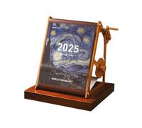 Calendario de mesa 2025, calendario mecánico de manivela colorido de 12 2025, escritorio de oficina retro, adornos de lujo ligeros, calendario de mesa, metal corporativo, regalo de Navidad