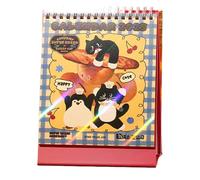 Calendario de mesa 2025 lindo, calendario de pan 2025, Diseño de patrón de pan 2025 Calendario de escritorio, planificador académico de 14 meses, calendario de escritorio simplificado de 5.5x7.2