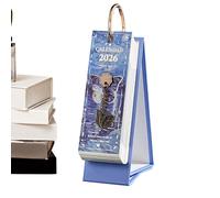 Calendario de mesa 2026 - 365 días, diseño vintage de pintura al óleo, elegante planificador y organizador de oficina en casa, accesorios de mesa decorativos, seguimiento práctico del plan diario