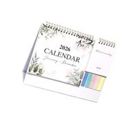 Calendario de mesa 2026 con bloc de notas y pegatinas, 12 meses de enero a diciembre para planificación, calendario mensual de mesa, calendario organizativo