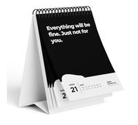 Calendario de mesa 2026 en inglés, 52 semanas con 52 frases desmotivadoras, no sueña tu vida, sino cállate, idea de regalo divertida para la oficina (negro 2026, A6)