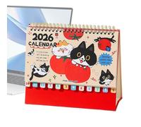 Calendario de mesa 2026, planificador artístico con encuadernación | Calendario mensual de 12 - para la decoración de la programación de la planificación del estudio de la sala del sc