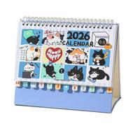 Calendario de mesa 2026, planificador artístico con encuadernación | Calendario mensual de 12 - para la decoración de la programación de la planificación del estudio de la sala del sc