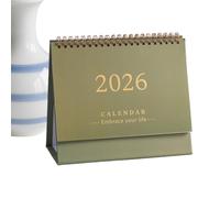 Calendario de mesa 2026 - Planificador de papel de 12 meses | Agenda diaria 19 x 16 x 8 cm, calendario creativo de oficina, estudio, fecha de check-in, recordatorio mensual de cumpleaños de vacaciones