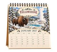 Calendario de Mesa 2027 Parques Nacionales Papel Planificador Semanal y | Calendario Fauna y Paisajes 2027 Para Oficina Escuela Aula Piso Escritorio Familia Profesor Alumno Niños Adultos