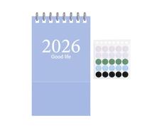 calendario de mesa - Agenda de mesa de 18, organizador de seguimiento de la fecha diaria, páginas de papel grueso resistente a la tinta, diseño compacto | Biblio