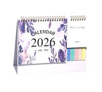 Calendario de Mesa,Calendario de Escritorio 2026 de Enero a Diciembre - Bloques Rayados Grandes para Lista de Tareas, Organización para Oficina en Casa, Hogar y Escuela