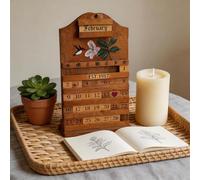 Calendario de mesa, calendario perpetuo de madera reutilizable para escritorio - Perpetuo A - Para la entrada de casa, estilo granja, dormitorio de salón