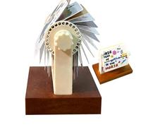 Calendario de mesa - Calendario planificador mensual de 4,17 pulgadas, planificador de escritorio portátil para oficina, página giratoria Doodle con base de madera | Calendarios ajustables Año del