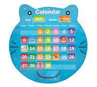 Calendario de mesa con bolsillos | Calendario de cabeza de gato con cartas para aula, tabla didáctica decorativa para profesores niños educación primaria guardería estudio casa dormitorio