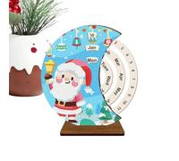 Calendario de mesa de madera - Kit calendario perpetuo de madera con pedrería 3D - Decoración doméstica, soporte de mesa para dormitorio, apartamento escolar, aula de hotel