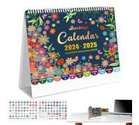 Calendario de mesa de pie 2025, calendario de mesa 2025 - calendario mensual de julio de 2024 a diciembre de 2025, calendario de escritorio de 18 meses con pegatinas, accesorios de decoración de