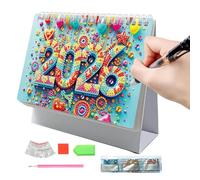 Calendario de mesa DIY 5D con diseño de hojas de pie, cubierta completa de enero a diciembre de 2026, creativas obras de arte de pintura de diamantes, planificación de vacaciones y agenda