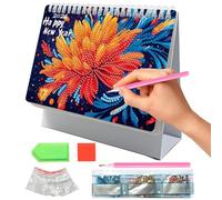 Calendario de mesa DIY 5D con diseño de hojas de pie, cubierta completa de enero a diciembre de 2026, creativas obras de arte de pintura de diamantes, planificación de vacaciones y agenda