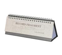 Calendario De Mesa - Grandes Rayas, Agenda De 12, Papel Grueso, Encuadernación A De Piel De Blanca De Papel Cobrizo, Impresión A Doble Cara | Calendario De Escritorio Para El L