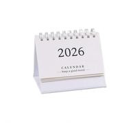 Calendario de mesa mensual Calendar 2025-2026 Desktop 24 Months Mini Standing Flip Runs From July Accesorios para recepcionistas(White)