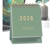 Calendario de mesa pequeña 2025-2026, calendario de escritorio decorativo para planificación diaria, citas tareas, para oficina, en casa estudio, disponible en verde y negro, 18 meses, tamaño