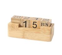 Calendario de mesa perpetuo: bloques de fecha y mes de madera, organizador de pantalla de escritorio, accesorio de escritorio con diseño de números retro, de bloques perpetuos creativos |