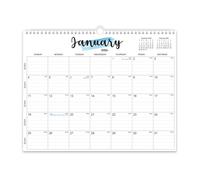 Calendario de montaje en pared 2026-2027 de 18 meses de enero de 2026 a junio de 2027, calendario de encuadernación de doble bobina para oficina en casa, calendario familiar de 14 x 11 pulgadas