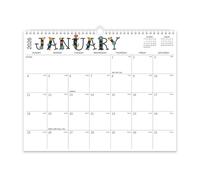 Calendario de montaje en pared 2026-2027 de 18 meses de enero de 2026 a junio de 2027, calendario de encuadernación de doble bobina para oficina en casa, calendario familiar de 14 x 11 pulgadas