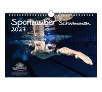 Calendario de natación DIN A4 para 2027, tiempo libre, deporte, fitness, juego de regalo, contenido: 1 calendario, 1 colgante de Navidad (2 piezas en total)