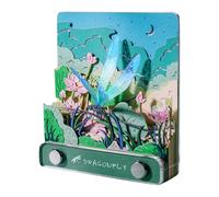 Calendario de notas 3D 2025, paisaje de estanque de libélulas, bloc de notas artísticas talladas en papel, notas adhesivas para adultos, para oficina, escuela, hogar, planificación diaria, escritura