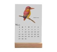 Calendario de pájaros 2026 Vertical Watercolor Monthly Planner