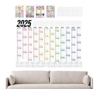 Calendario de pared 2025 12 meses, planificador anual 2025 | Calendario anual cuadrado - Planificador de horario familiar de enero de 2025 a diciembre de 2025, accesorios de oficina de decoración para