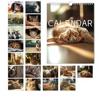 Calendario de Pared 2025-2026, 28x22cm Diseño de Gato Enero de 2025-Junio de 2026 Calendario Estético Calendario de 18 Meses Planificador con Temporizador y Días Festivos